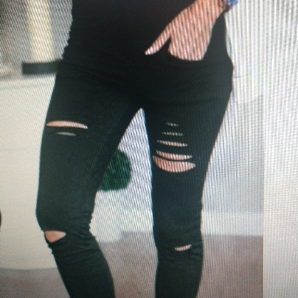 ripped jeans leggings